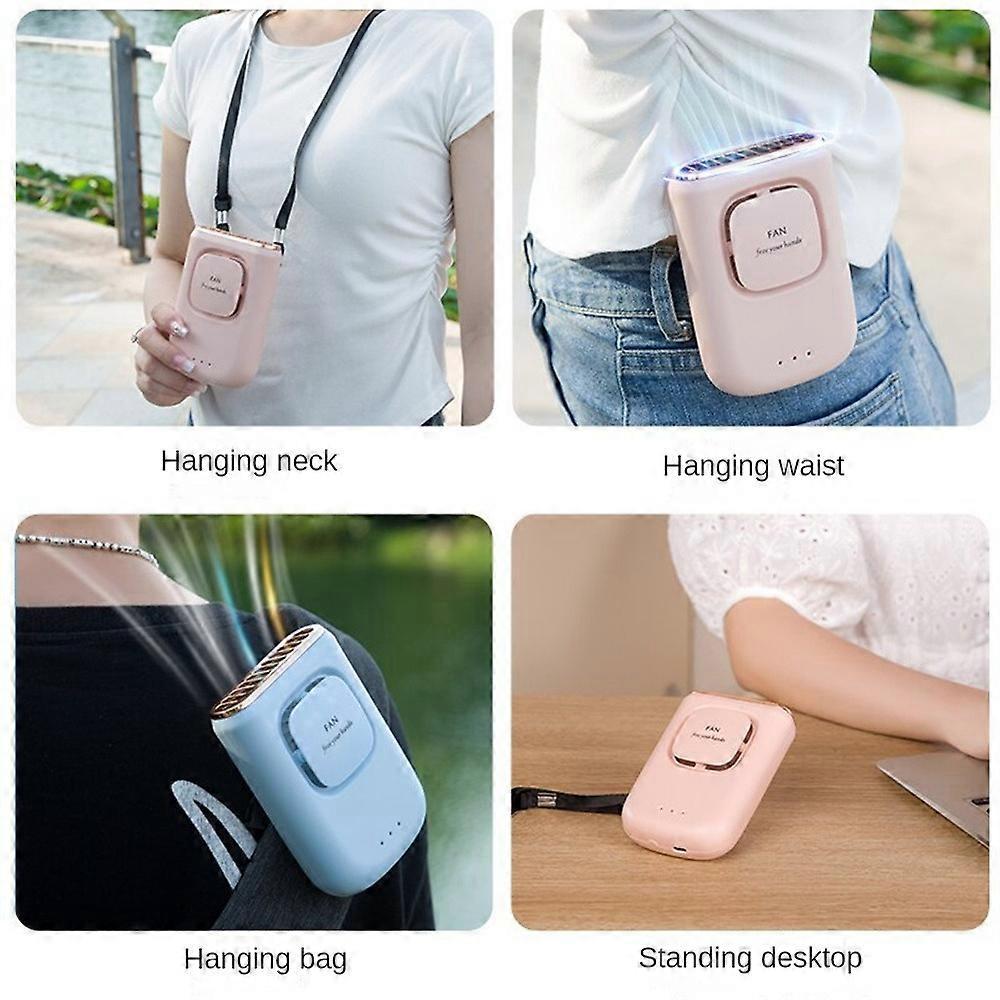 Portable Neck Fan, Handheld Mini Fan, Mini Hanging Neck Fan with Adjustable Lanyard and Bracket for Kids Girls Boys Woman Man Home Outdoor Travel