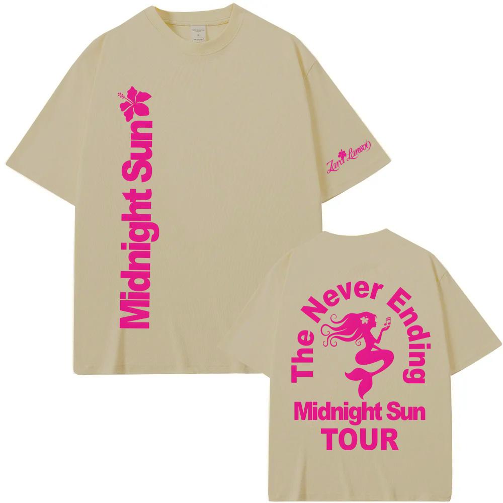Midnight Sun Never Ending Tour Tee Zaralarsson Summer Casual Tshirt High Quality Graphic Printing 100cotton Comfortable Tshirt