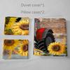 Three-Piece Sunflower Quilt Cover Digital Printing Kit Bedding