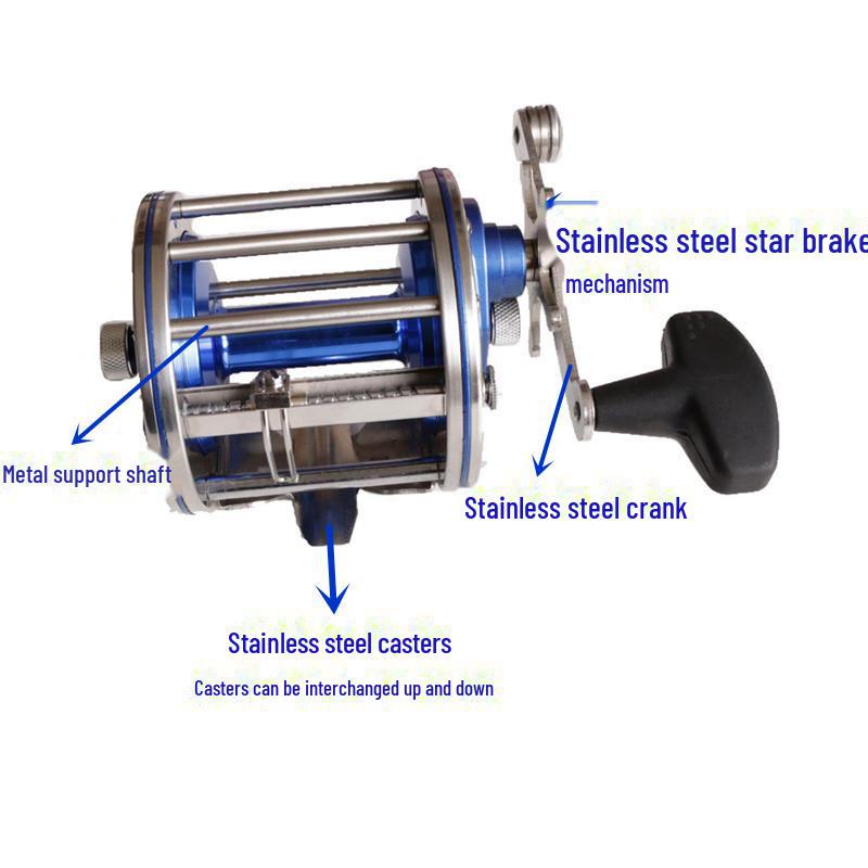 18000 Перенастраиваемая визуальная якорная рыболовная катушка: Левое/правое сменное барабанное колесо для морской рыбалки троллингом с лодки.