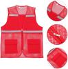KHBUAB High Visibility Reflective Safety Vest Red Mesh Zip Multi Pockets Breathable for Work Outdoor 3XL