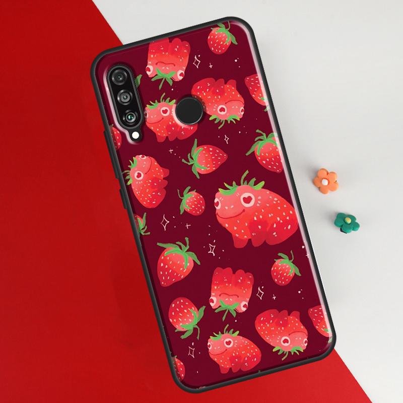 Чехол Cottagecore Fruit Strawberry Frog для Huawei P50 Pro P20 P30 P40 Lite P Smart 2019 Nova 9 5T, чехол для Honor 50 8X 9X