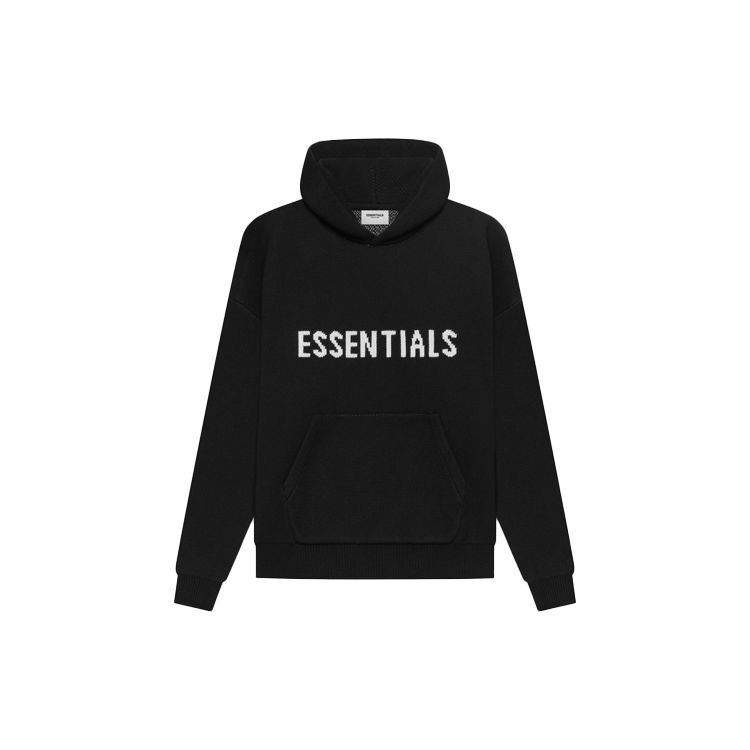 Fear of God Essentials SS21 Knit Pullover With Logo Unisex Tops Black FOG-SS21-625