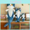 Shark Cat Plush Pillow Toy Soft Filled Doll Stuffed Animal Cozy Home Gift Decor