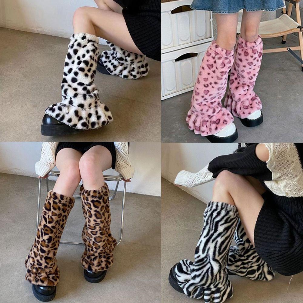 Plush Leg Warmers Winter Warm Y2K Foot Cover Kawaii Leg Cover Lolita