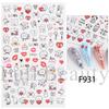 Nail Art Stickers Ins Valentine's Day Red Lips Sexy Heart LOVE Love Bear Adhesive Nail Stickers