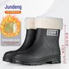 Женские короткие резиновые сапоги Jundeng — стильные, универсальные, нескользящие, цельные резиновые ботинки с большой подошвой для дождливых дней