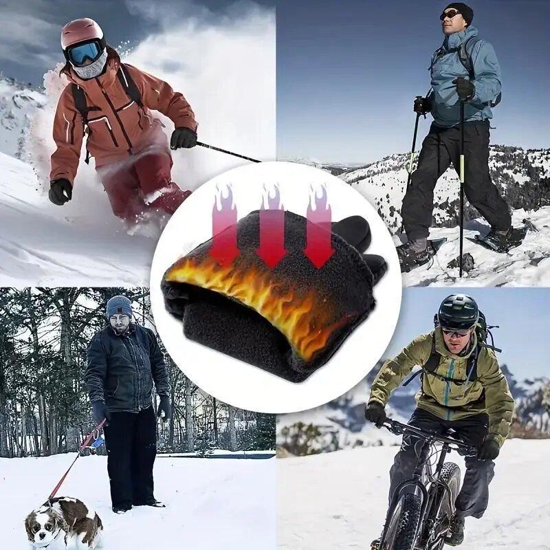 Lightweight Thermal Winter Gloves Touchscreen Compatible Non-Slip Cycling Driving Running Waterproof Gloves for Cold Weather