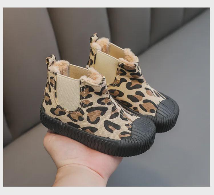 2024 Autumn/Winter High Top Canvas Children's Boots with Soft Cotton Sole