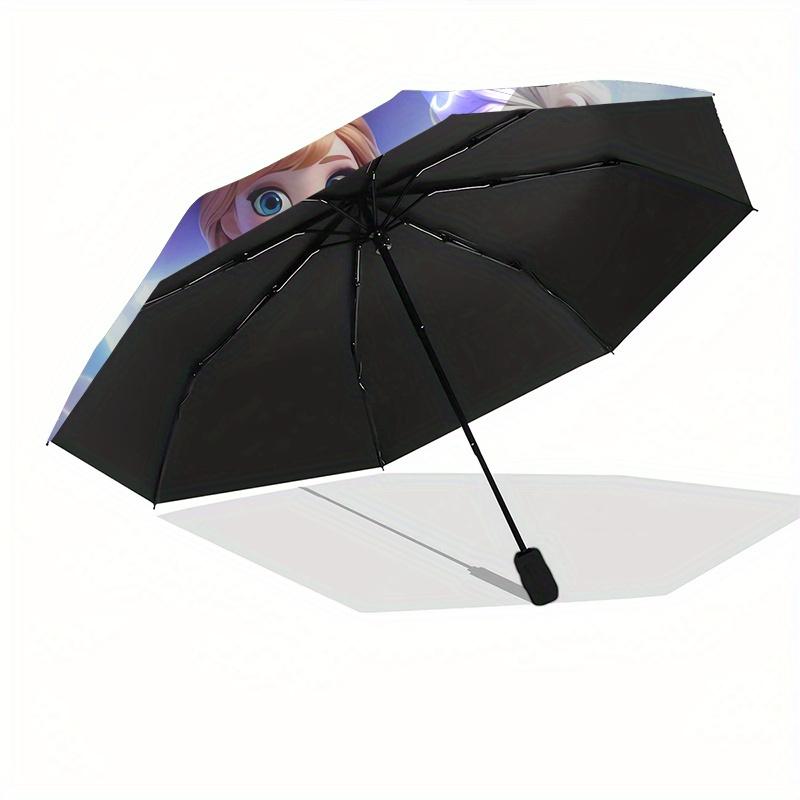 Anna,Elsa Automatic Umbrella - Tri-fold Portable Umbrella, Best Holiday Gift for Men and Women, Durable Iron Frame, Playful Design, Sturdy a