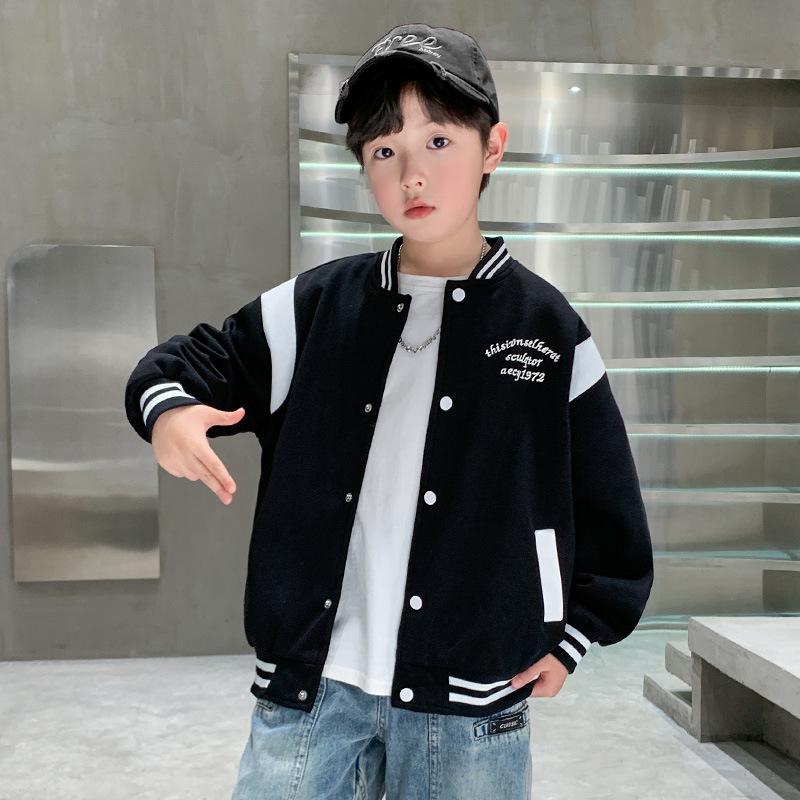 2025 Boys' Trendy Spring/Autumn Baseball Jacket Coat for Big and Middle Children