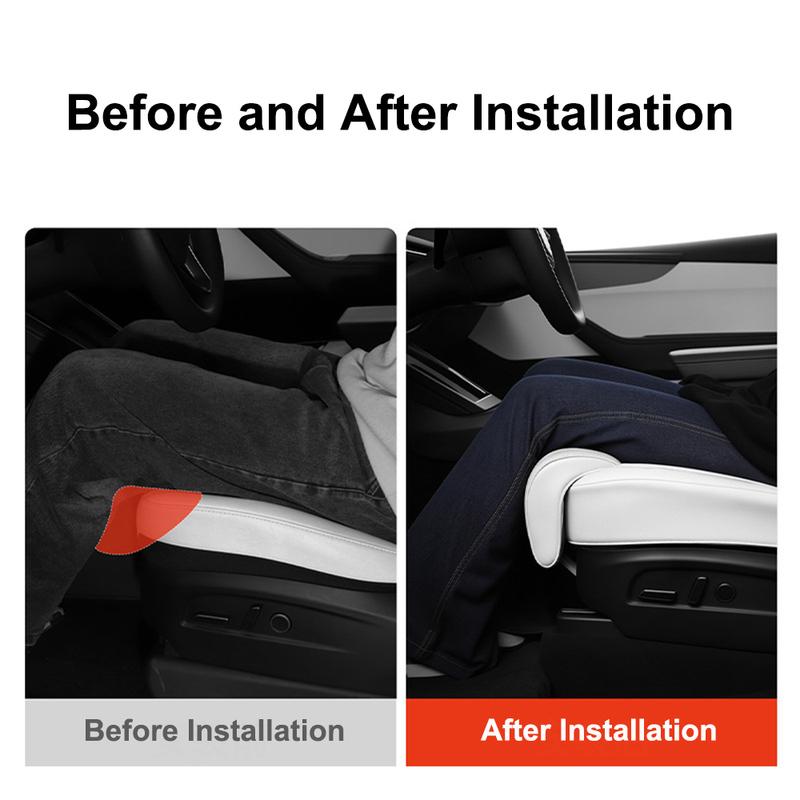 For Tesla Model 3/Y -2026 Seat Cushion with Leg Support Seat Protection Cover with Extension Leg Rest Pad Relieve Fatigue
