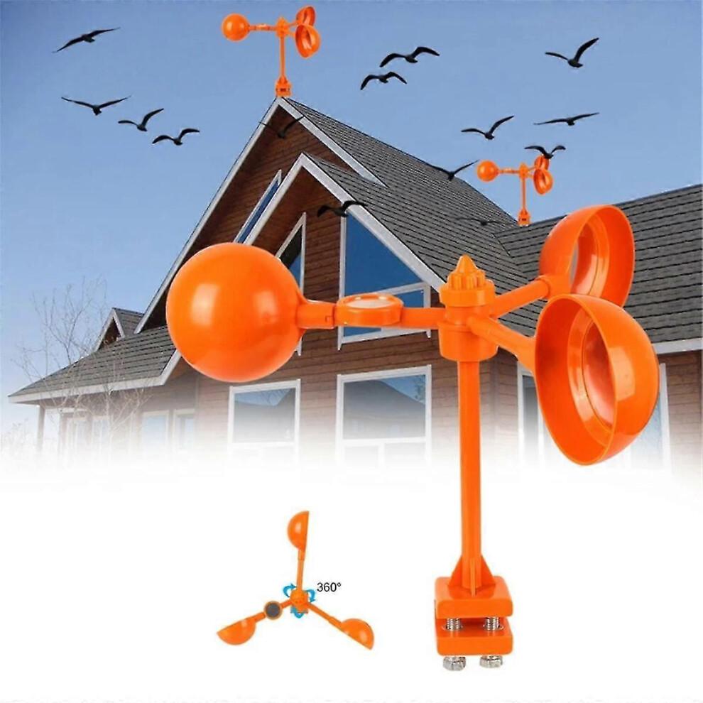 Garden Vegetable Patch Ultrasonic Solar Bird Repeller 360 Degree Rotating Reflector Bird Repeller Windmill Device