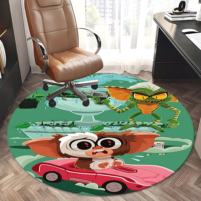 Коврик для кресла Gizmo, Gremlin, Круглый ковер, Ковер для офиса, Машинная стирка, Нескользящий, Подходит для гостиных, спален