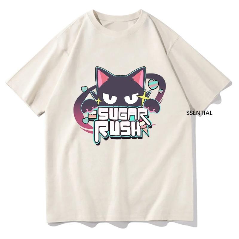 Синий Архив Аниме Футболки Sugar Rush Смешная Манга Косплей Одежда Хлопок Мужская/Женская Одежда Унисекс Уличная Футболки с Графическим Дизайном