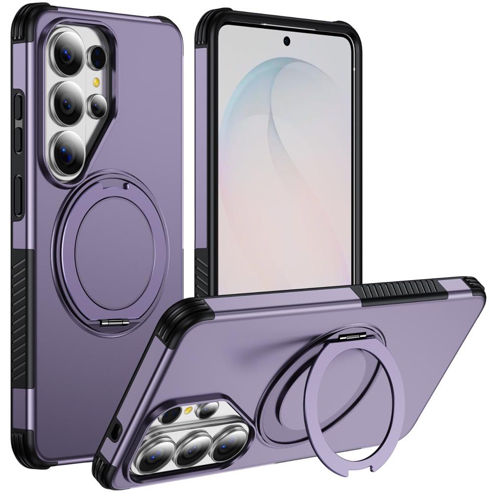 Shockproof Armor Rotating Magnetic Stand Phone Case For Samsung S26 S25 S24 S23 Ultra 5G Non-Slip Bumper Protection Back Cover