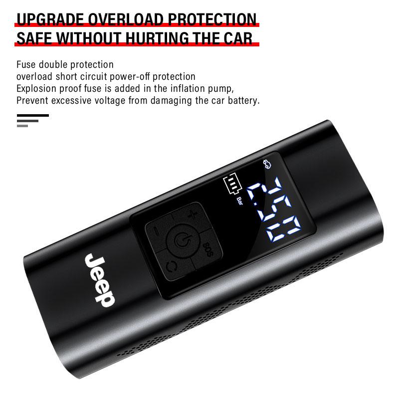 1Pcs Car Tire Inflator Smart Digital Inflatable Pump Emblem Accessories For Jeep Wrangler Grand Cherokee Renegade Tyre Stem Air Caps