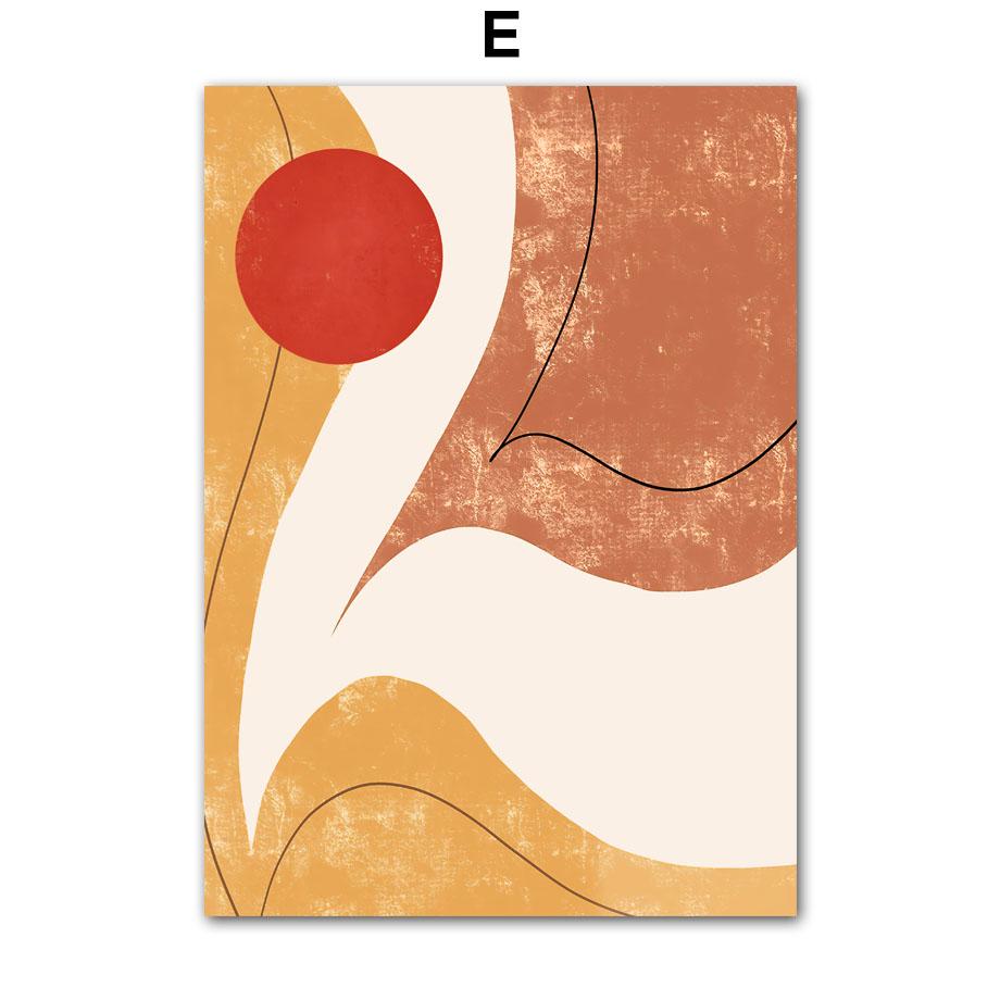 Настенная картина на холсте, красная, желтая линия, девушка, ветка ивы, минималистичные украшения для гостиной, постеры и принты, настенные панно