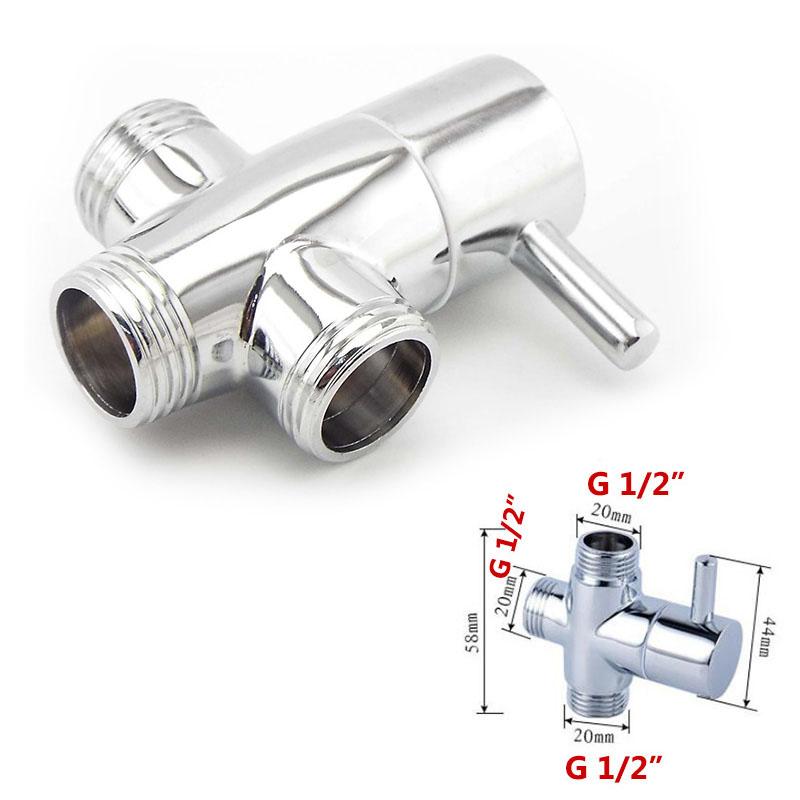 3-ходовые водозапорные клапаны G1/2" G 3/4" внутренняя резьба Наружная резьба Переключатель Смеситель Т-образный адаптер Хромированный Аксессуары для ванной комнаты туалета душа