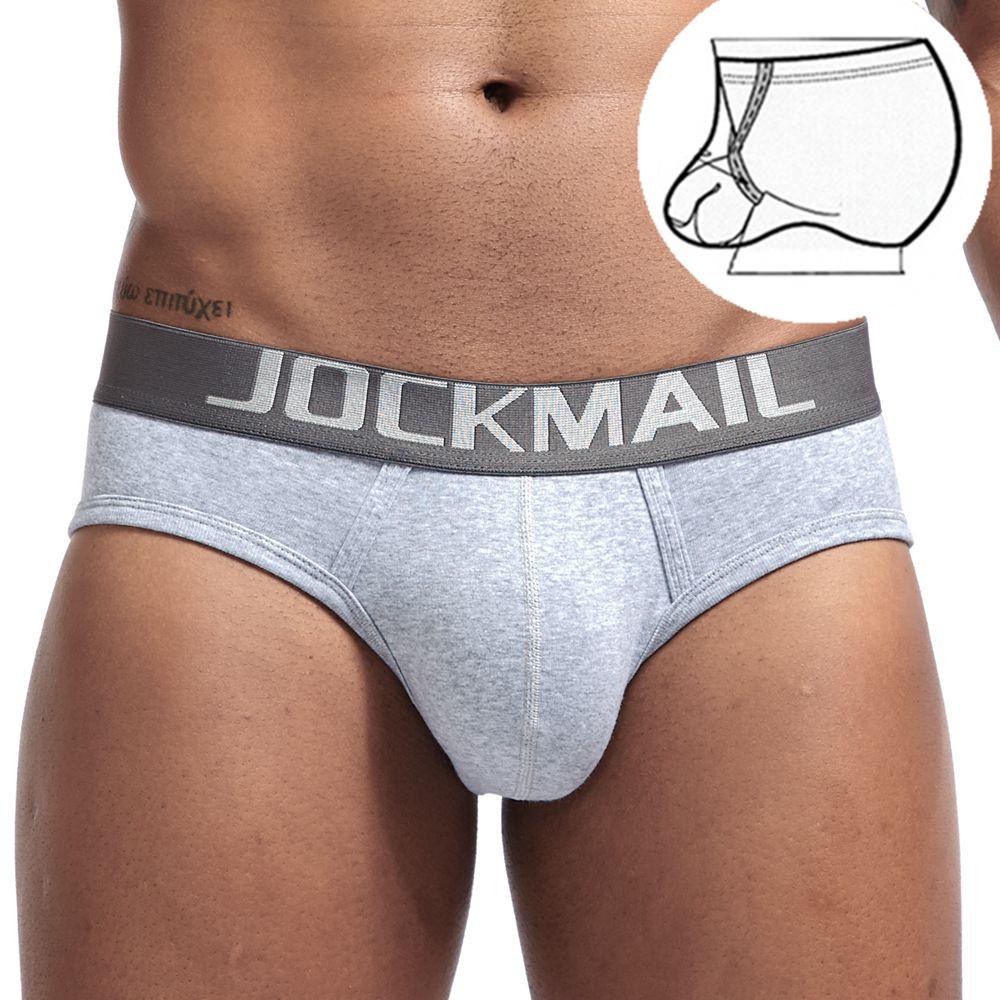 JOCKMAIL Мужские трусы-джоки с низкой посадкой из гребенного хлопка с U-образным гульфиком