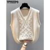 Women's Vest Knitted Tank Top for Spring and Autumn Wear New Women's Sweater Winter V-neck Loose
