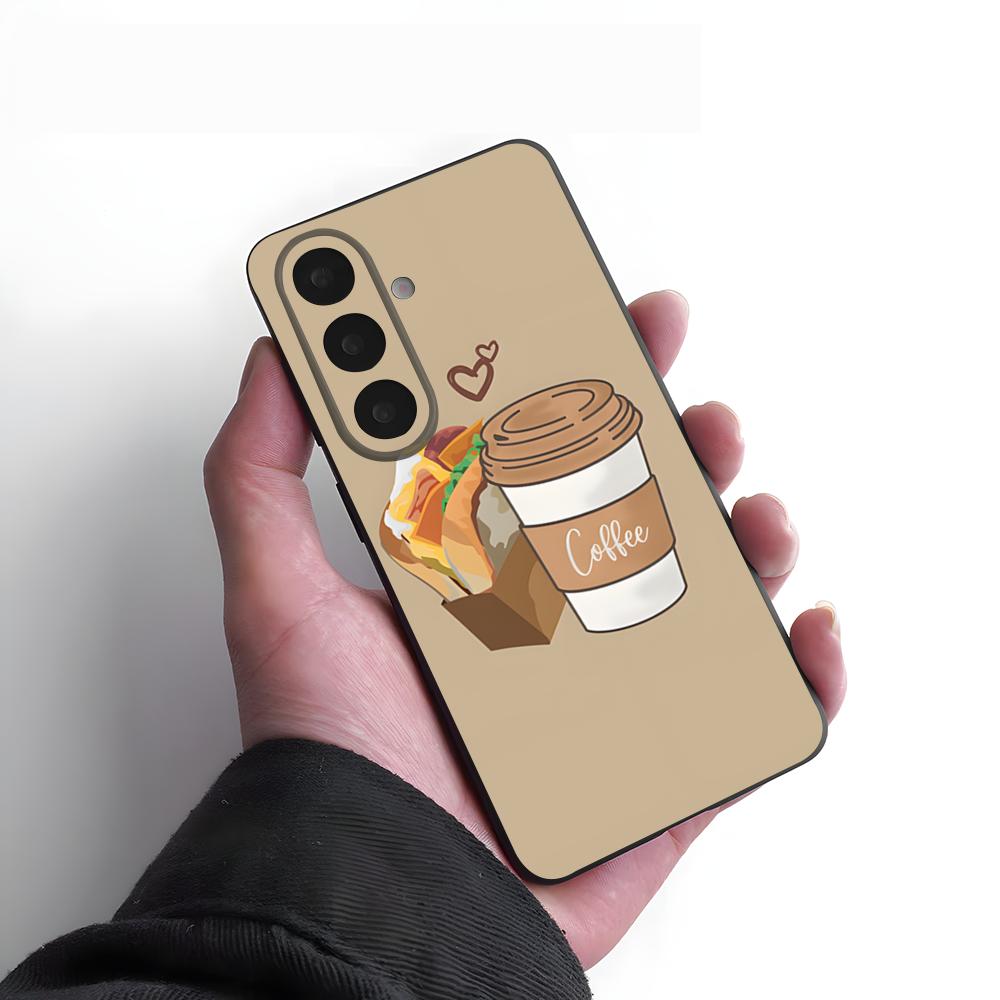 Чехол для телефона с кофейным артом для Samsung S26 S25 Plus S20 S20 Plus S22 Ultra S23 FE S21 Plus S21 Ultra Мягкий чехол