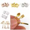 1:12 Scale Kitchen Doll Accessory Fork Knife Spoon Miniature Cookware Simulation Mini Cutlery