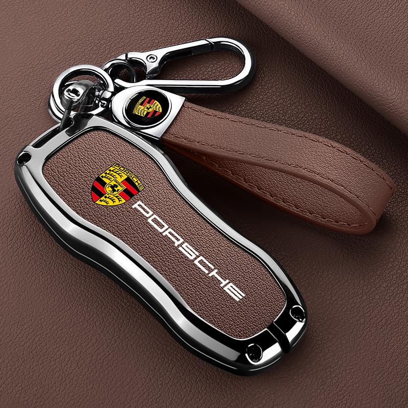 Leather Car Smart Remote Key Case Shell Fob Cover For Porsche Panamera Carman Macan Bobst Cayenne 911 970 981 991 AccessoriesSH3