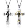 YQF Multilayer Cross Chain Pendant Necklace For Men Neck Catholic Religious Zircon Accessories