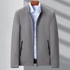 Genuine Jacket, Spring and Autumn Solid Color Stand-up Collar Top, Men's New Middle-aged and Elderly Dad Jacket