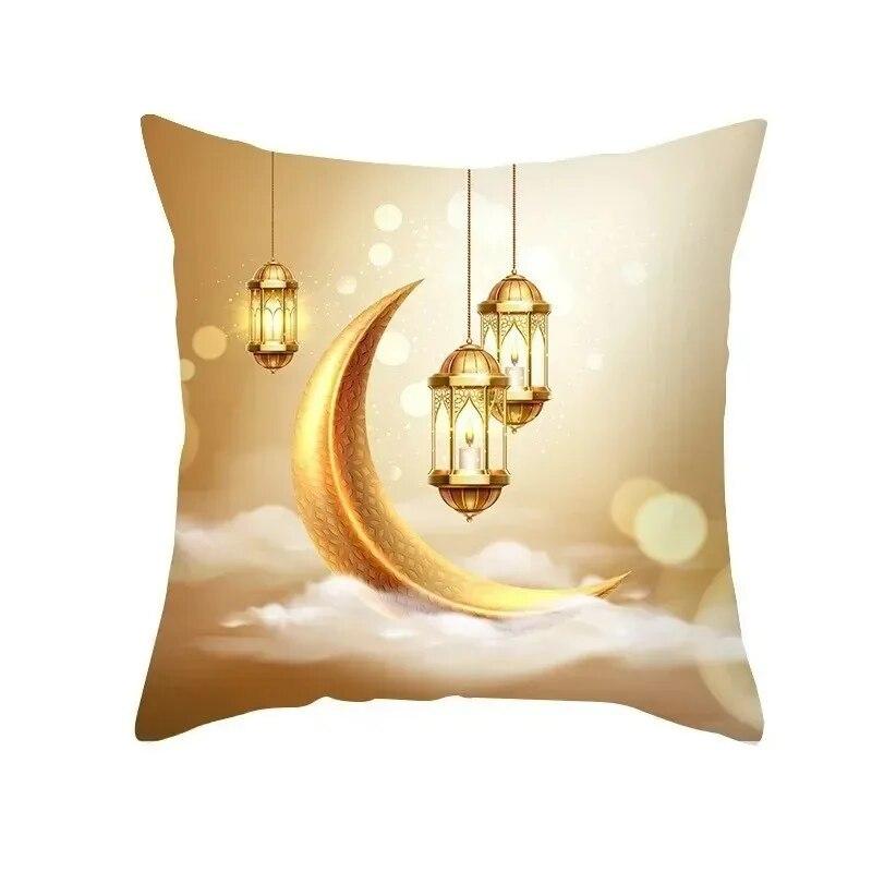 Eid Mubarak Decorative Cushion Cover Aid Ramadhan Decoration 2024 Islamic Muslim Decorative Ramadhan Eid Ramada Pillow Cover