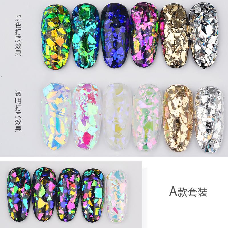Nail Art Jewelry Glass Shards, Irregular Gold Foil Tin Foil Symphony Nail Sequins