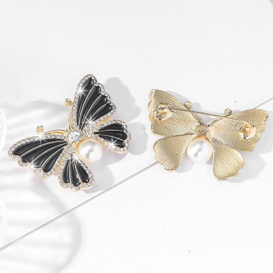 Женская брошь в форме бабочки с искусственным жемчугом и стразами, декорирующая капающее масло, противоскользящий костюм