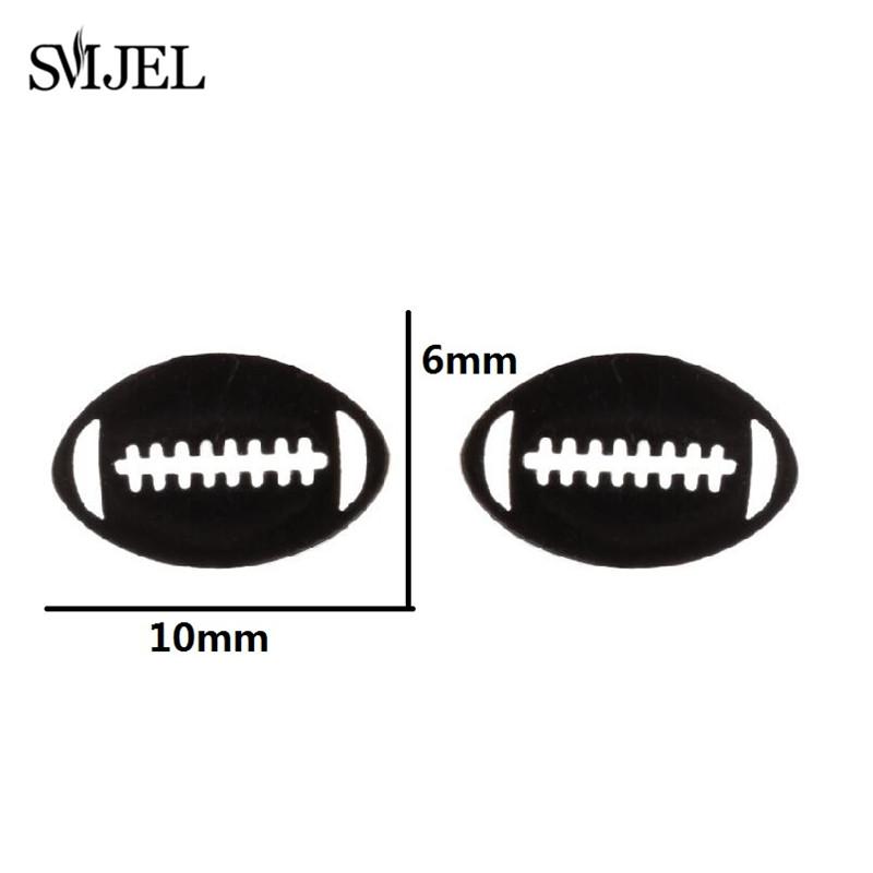 Fashion Baseball Studs Earrings Women Stainless Steel Running Ball Yoga Bicycle Hockey Sports Earrings Ballet Spades Jewelry