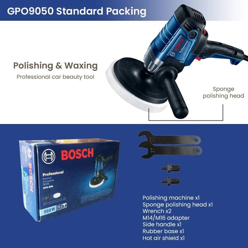 Bosch GPO 950 Автомобильный полировщик 220 В 950 Вт 6 передач 600-2100 об/мин электрическая полировальная машина с регулируемой скоростью шлифовальный станок для вощения автомобиля