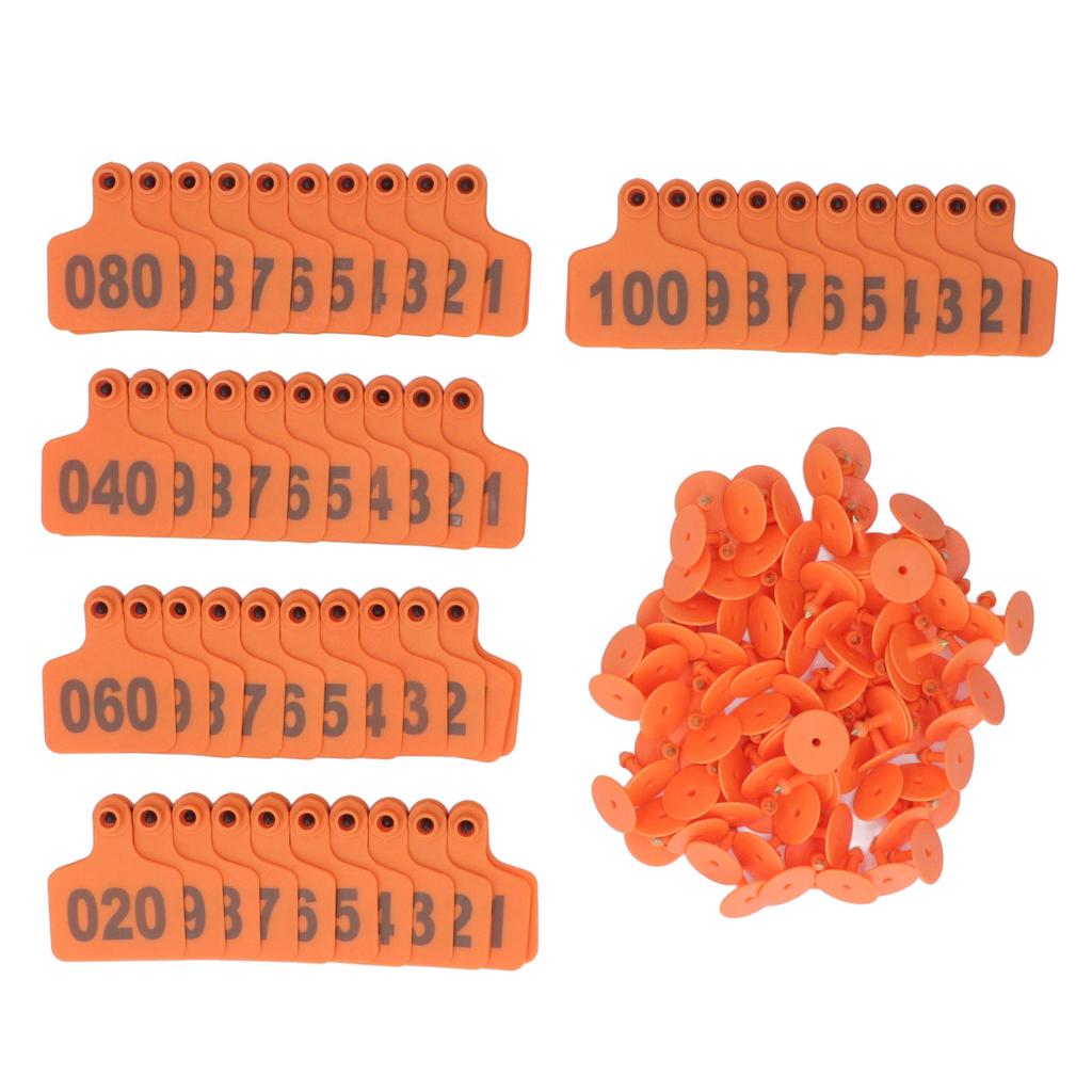 Animal Ear Tag Thick 01 To 100 Number Easy Identification Plastic Livestock Ear Tags for Cattle
