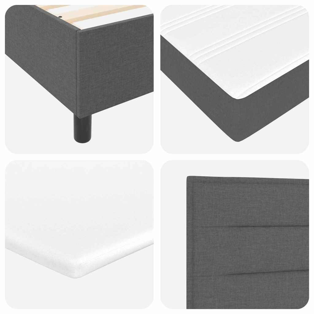 Box Spring Bed with Mattress Dark Gray 80 x 200 cm Fabric