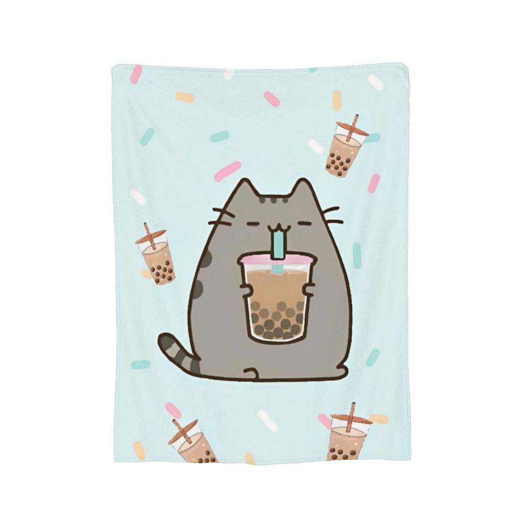 Kawaii Cute Blanket PPusheencats Flannel Awesome Breathable Throw Blankets for Bed Sofa  Winter