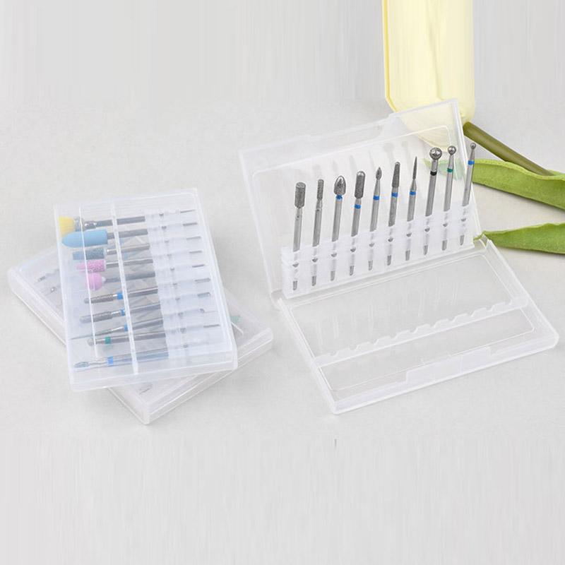 10 шт. / Коробка шлифовальная головка для ногтей из сплава вольфрамовой стали с покрытием, машинка для полировки ногтей