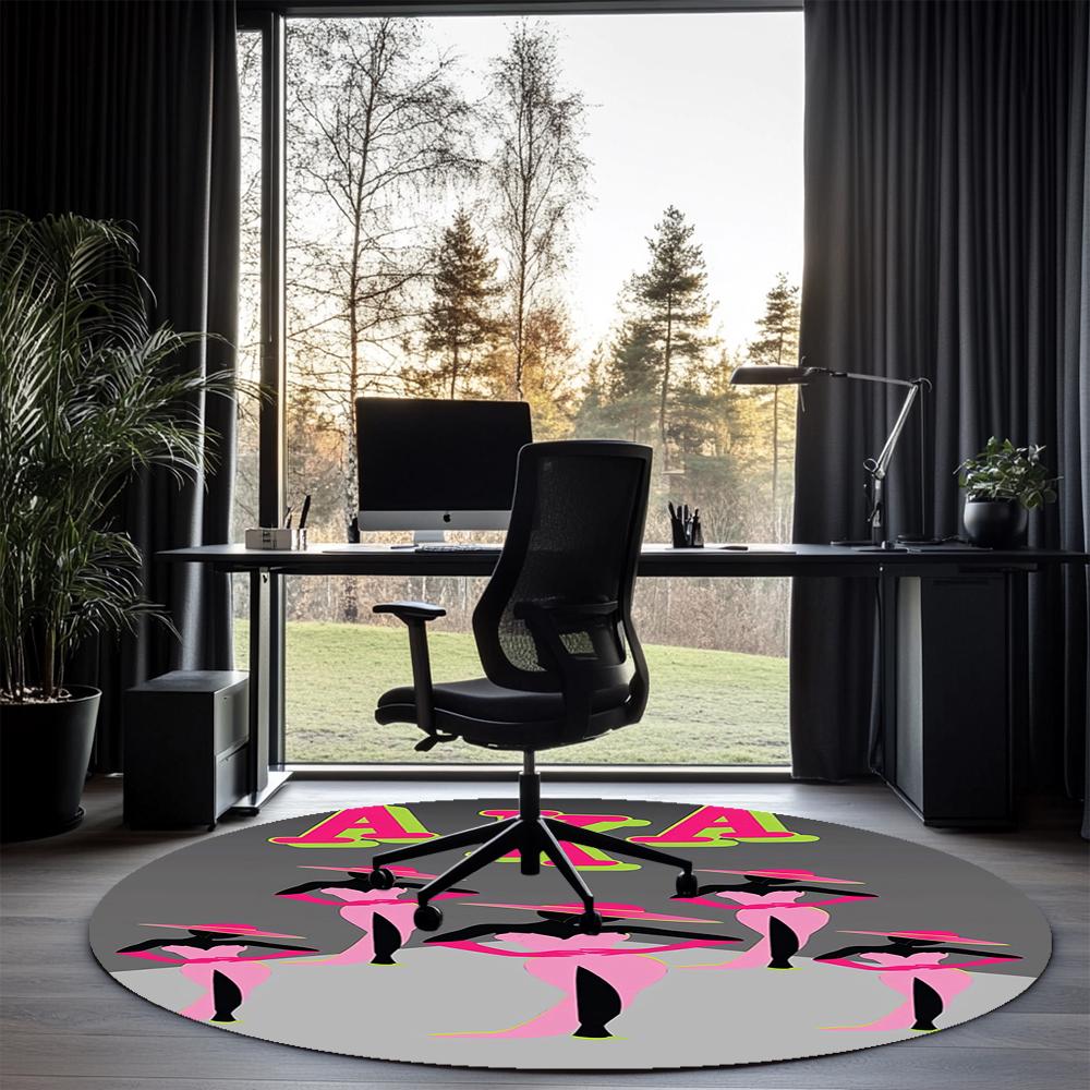 AKA Printed Round Rug Carpet Chair Rug Area Rug Entryway Doormats,for Office Chair Living Room Bedroom Kitchen Room.