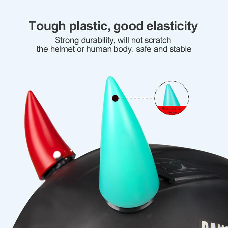Велосипедный шлем для мотоцикла, фонарь, рожок дьявола, угловой двухсторонний, прочный пластиковый головной убор, резиновые рожки, украшение для велосипедистов