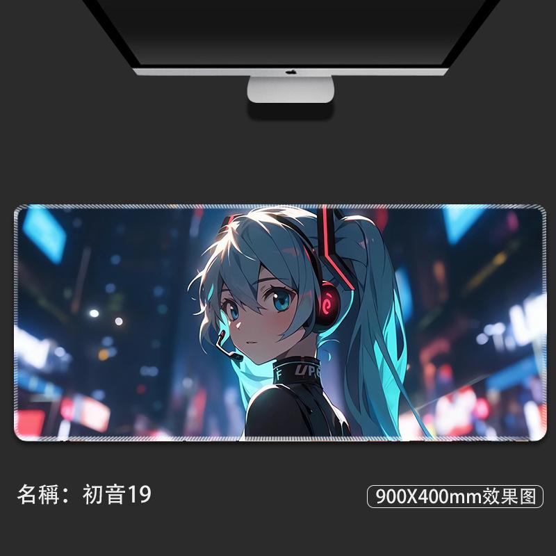 Игровой коврик для мыши Hatsune Miku Подводный Аниме Расширенный Большой Нескользящий Защита от грязи Настольный коврик