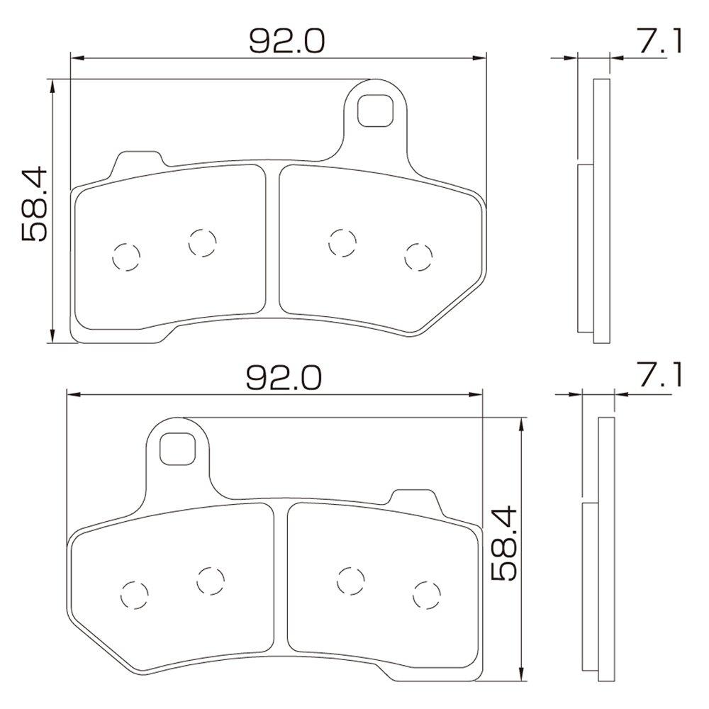 Тормозная колодка для мотоцикла Daytona HD (Спеченная металлическая прокладка) V-образная мышца (09-17) [VRSCF] Уличное скольжение (08-16) [FLHX] Дорожное скольжение Custom (10-17) [ФЛТ