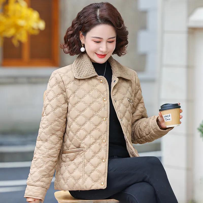 Зимняя женская куртка с хлопковой подкладкой Куртка с хлопковой подкладкой Модная короткая легкая куртка Стеганая куртка в китайском стиле