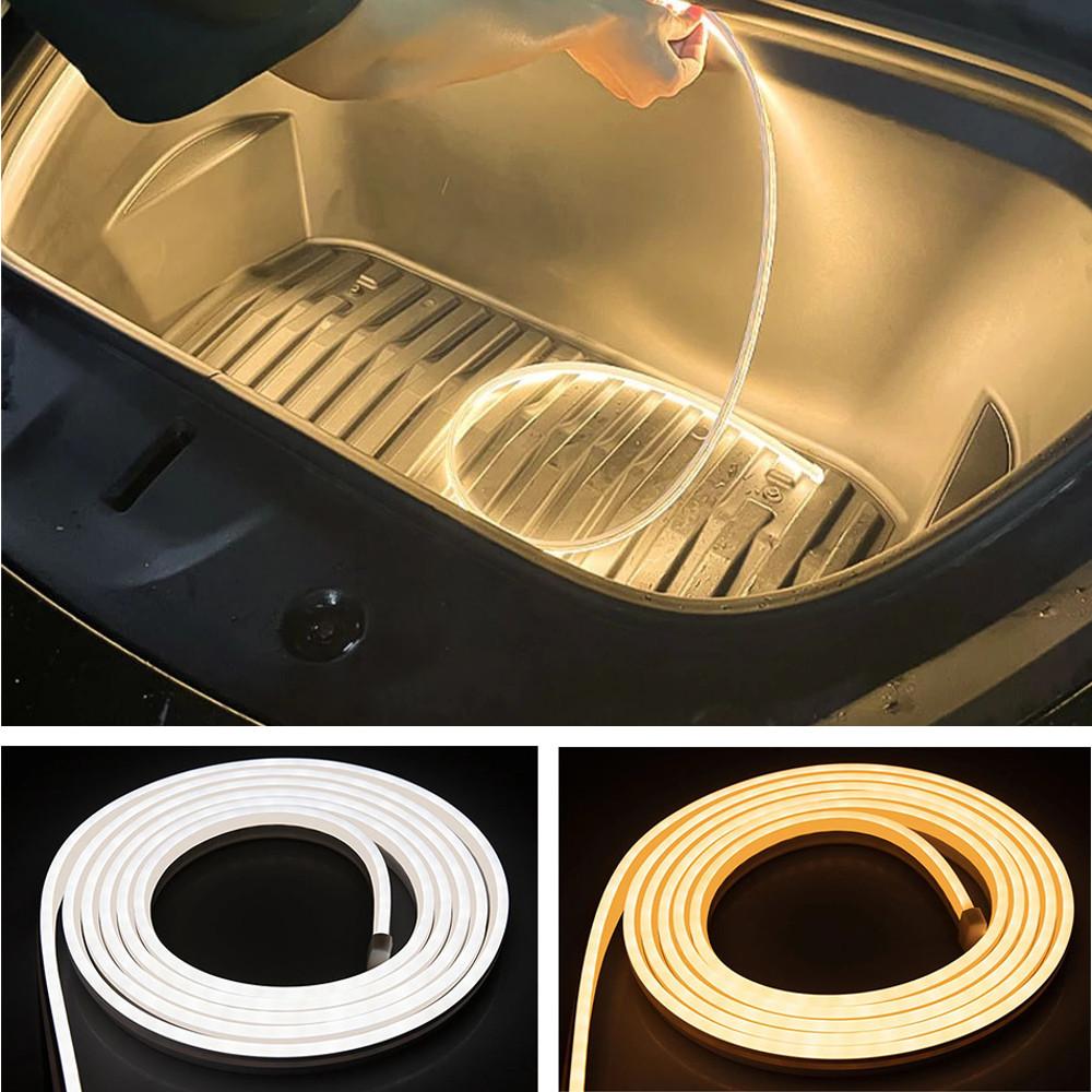 Светодиодная лента для подсветки переднего багажника (frunk) автомобиля, модифицированная, для Tesla Model 3 Y 2026-2026, водонепроницаемая, гибкая, силиконовая
