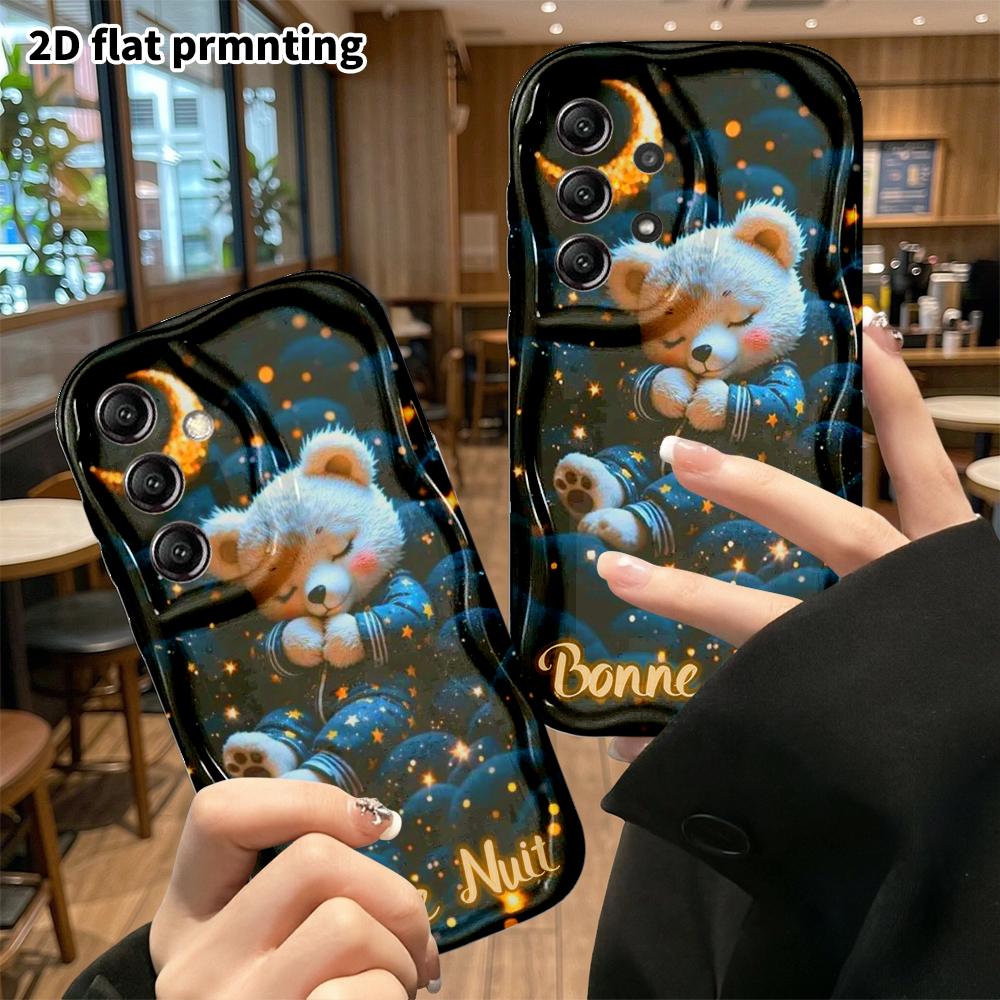 Phone Case: 2D Flat Samsung Galaxy A34 A35 S20 S22 S21 FE Plus Ultra Protective Case, Little Bear Moon, Christmas and Halloween Gift