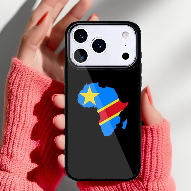 Congo Democratic Republic Flag Phone Case for iPhone 17 16 15 14 13 Pro Max Back Cover for 12 11 Pro Coque