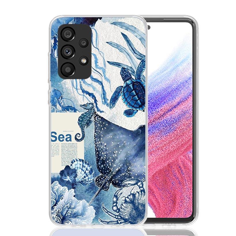 Чехол для телефона 'Морская звезда, Морская черепаха, Акула' для Samsung Galaxy A52 A32 A22 A12 A02S A50S A30S A51 A31 AA71 Note 20 Ultra 10 S10 P