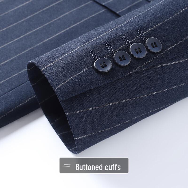 Мужской полосатый двубортный костюм-тройка FORTEI