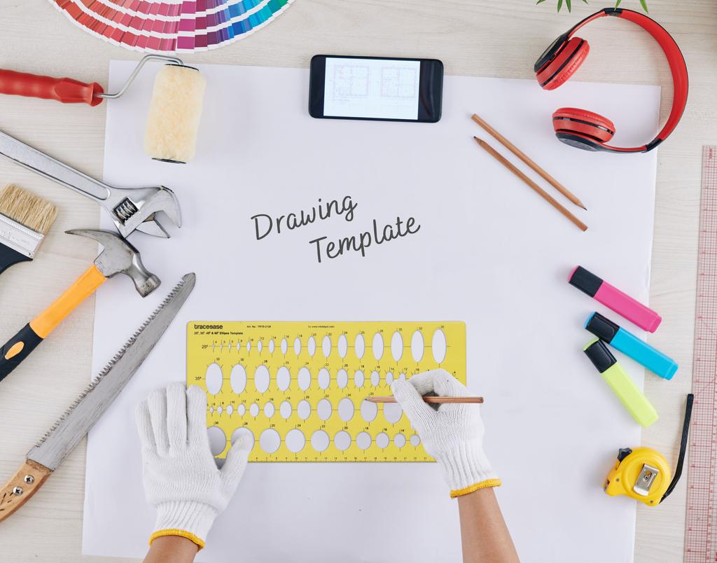 Traceease Геометрический чертежный шаблон эллипса трафарет для рисования, шаблон для проектирования измерительная линейка